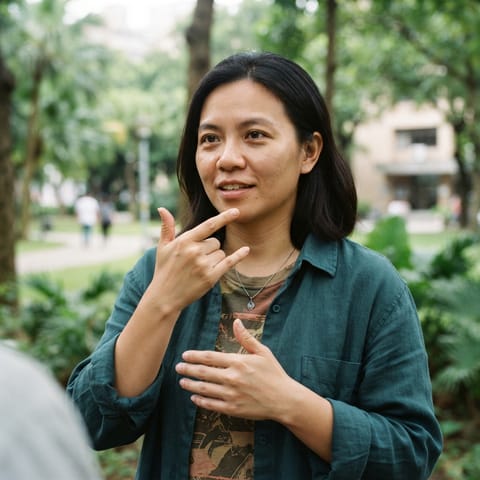 Ilustración generada por IA que representa al pueblo Deaf Taiwanese