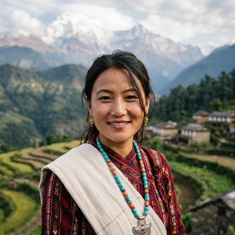 AI-generated illustration representing the Gurung people