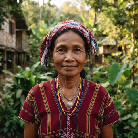 AI-generated illustration representing the Western Pwo Karen people