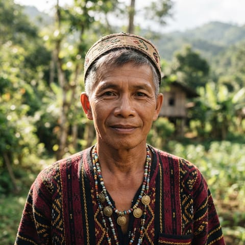 AI-generated illustration representing the Pulangiyen Manobo people