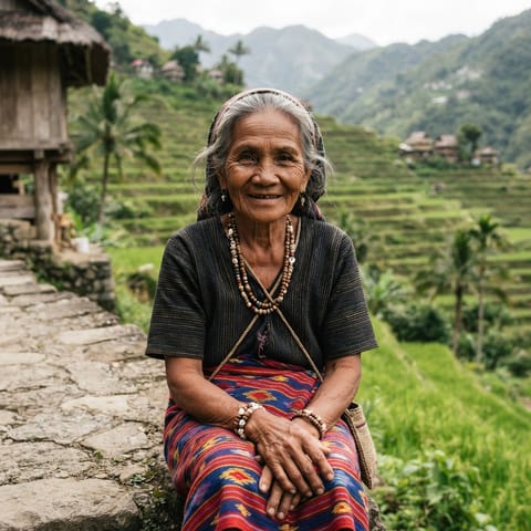 AI-generated illustration representing the Batad Ifugao people