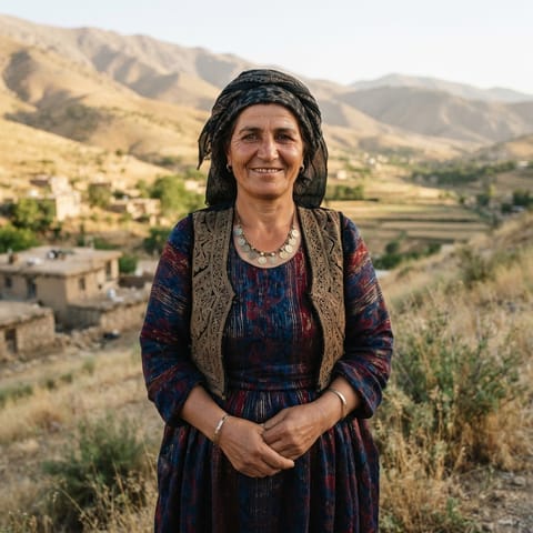 AI-generated illustration representing the Kermanshahi Kurds people
