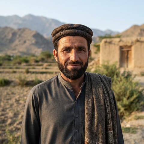 AI-generated illustration representing the Southern Pashtuns people