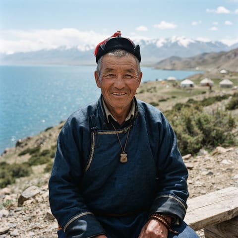 AI-generated illustration representing the Kok Nur Oirat people