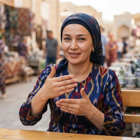 AI-generated illustration representing the Deaf Uzbekistanis people
