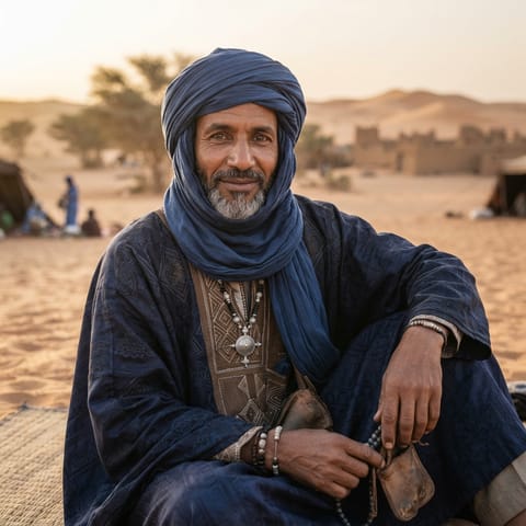 AI-generated illustration representing the Timbuktu Malian Tamasheq people