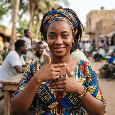 Ilustración generada por IA que representa al pueblo Deaf Senegalese
