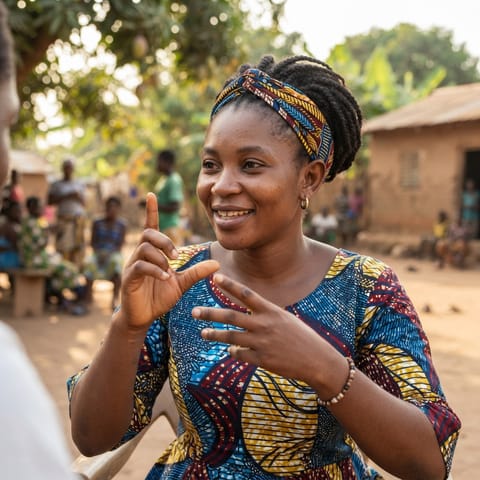 AI-generated illustration representing the Deaf Bissau-Guineans people