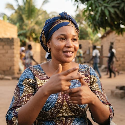 AI-generated illustration representing the Deaf Gambians people
