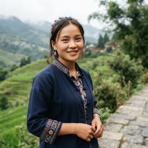 AI-generated illustration representing the Liuqian Zhuang people