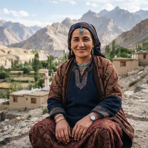 AI-generated illustration representing the Baltistani Bhotia people