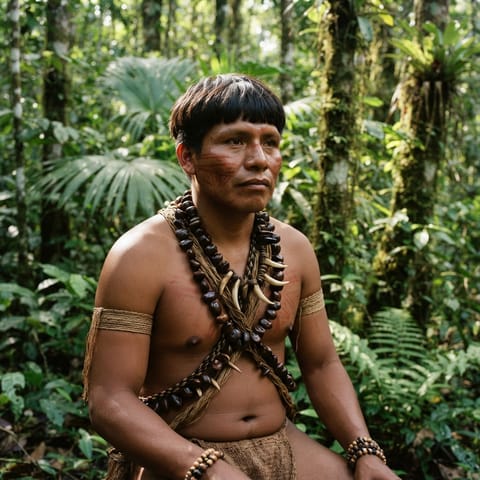 AI-generated illustration representing the Uncontacted of Parauari people