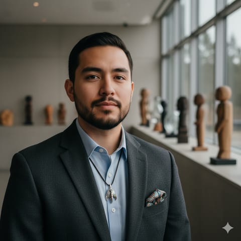 رسم توضيحي مُولَّد بالذكاء الاصطناعي يمثّل شعب Kwakwakaʼwakw