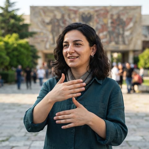 AI-generated illustration representing the Deaf Albanians people
