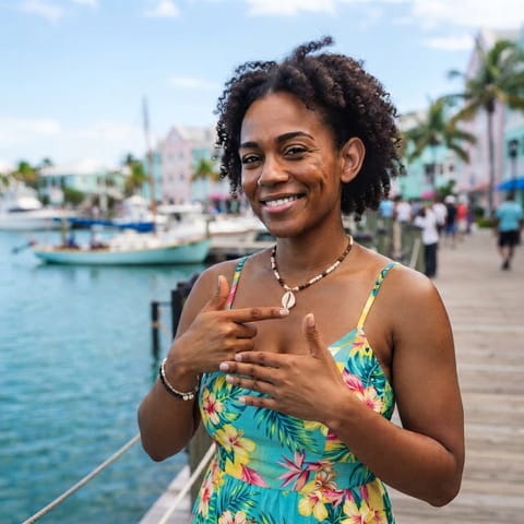 AI-generated illustration representing the Deaf Bahamians people