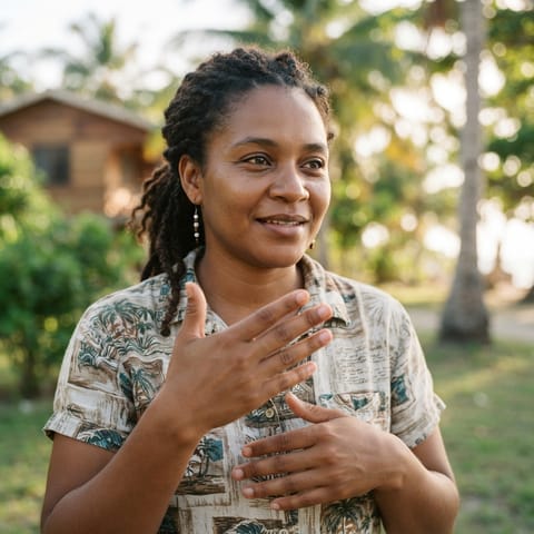 AI-generated illustration representing the Deaf Belizeans people