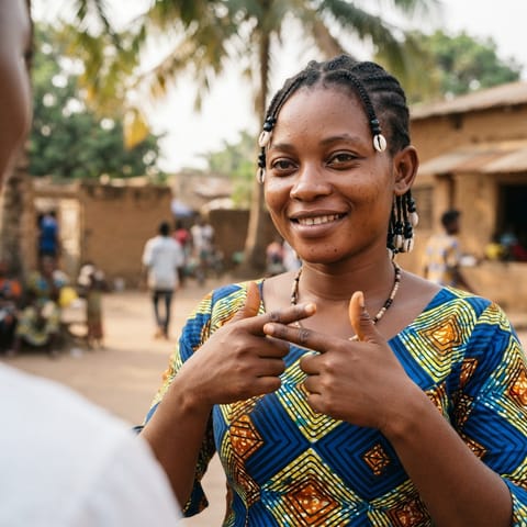 AI-generated illustration representing the Deaf Beninese people