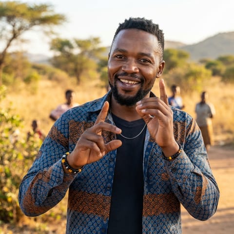 AI-generated illustration representing the Deaf Batswana people