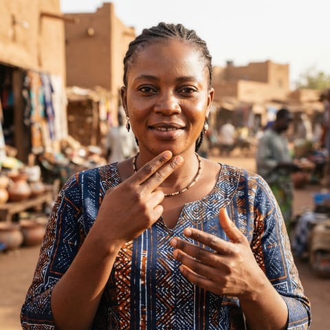 AI-generated illustration representing the Deaf Burkinabe people
