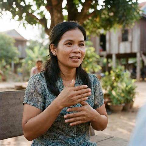 AI-generated illustration representing the Deaf Cambodians people