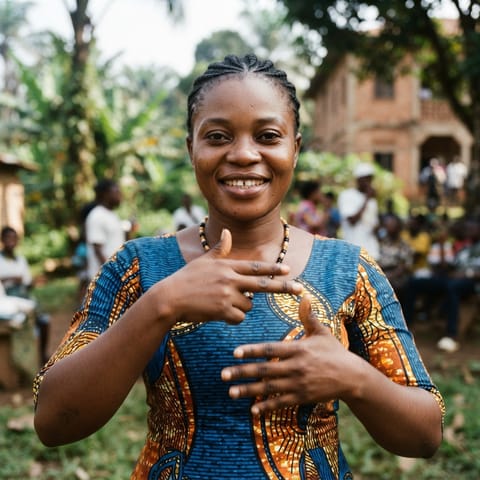 AI-generated illustration representing the Deaf Cameroonians people