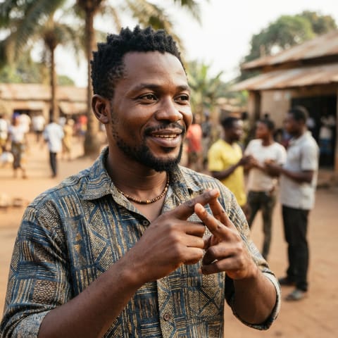AI-generated illustration representing the Deaf Central Africans people