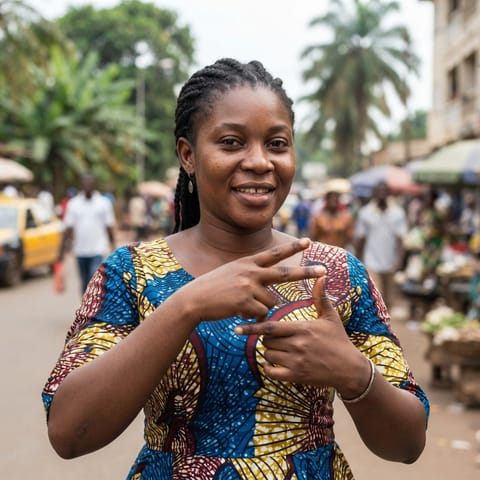 AI-generated illustration representing the Deaf Guineans people
