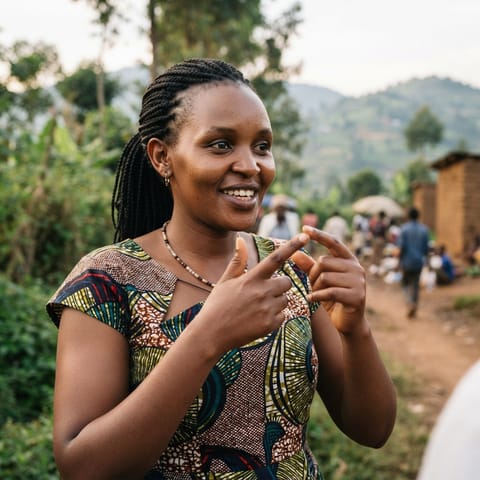 AI-generated illustration representing the Deaf Rwandans people