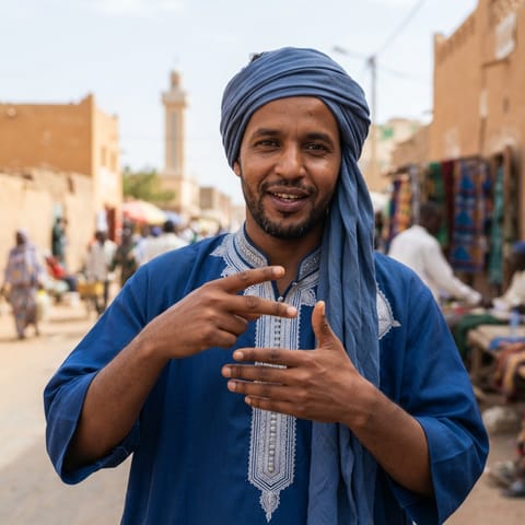 AI-generated illustration representing the Deaf Mauritanians people
