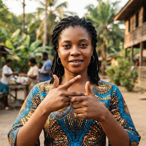 AI-generated illustration representing the Deaf Gabonese people