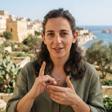 Ilustración generada por IA que representa al pueblo Deaf Maltese
