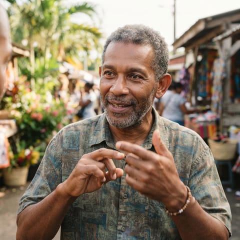 Illustration générée par IA représentant le peuple Deaf Guyanese