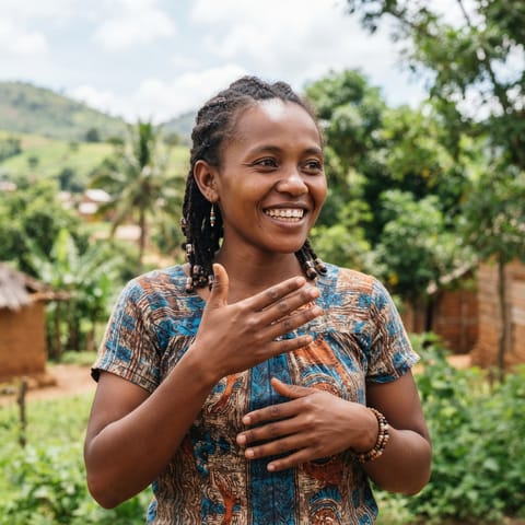 AI-generated illustration representing the Deaf Malagasians people
