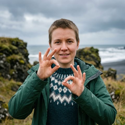 رسم توضيحي مُولَّد بالذكاء الاصطناعي يمثّل شعب Deaf Icelanders