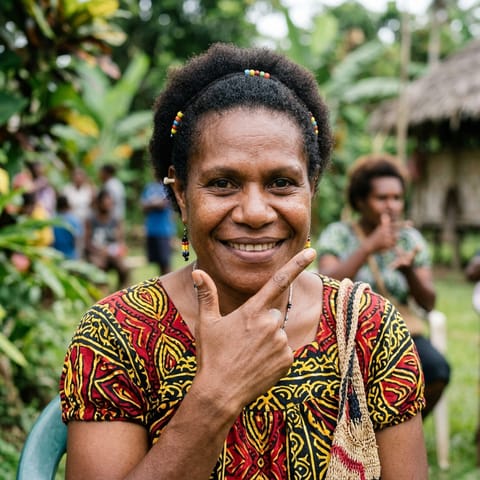 AI-generated illustration representing the Deaf Papua New Guineans people