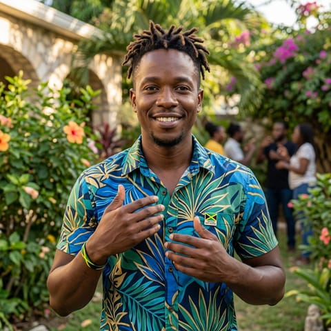 AI-generated illustration representing the Deaf Jamaicans people
