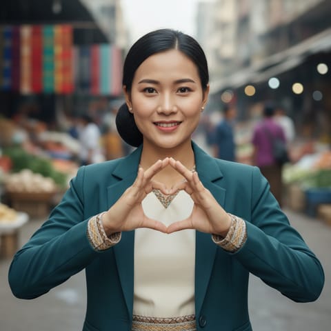 AI-generated illustration representing the Deaf Burmese people