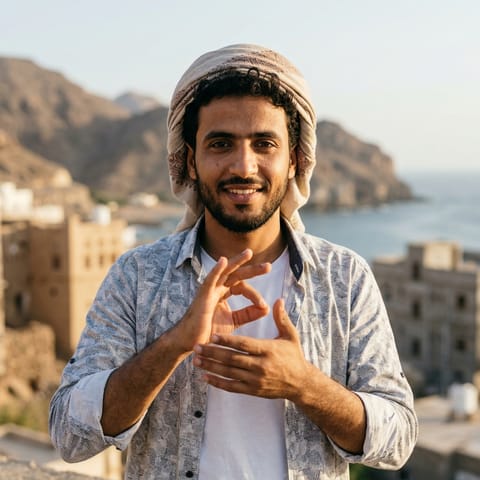 AI-generated illustration representing the Deaf Yemenis people