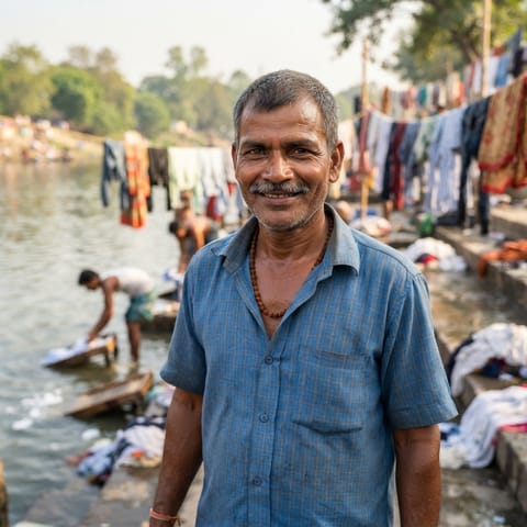 AI-generated illustration representing the Dhobi (Magahi) people