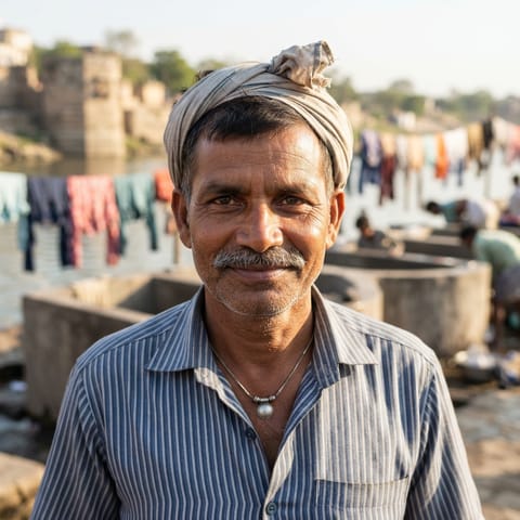 代表Dhoba (Marwari)人的 AI 生成插图