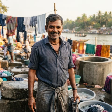 AI-generated illustration representing the Dhobi (Telugu) people