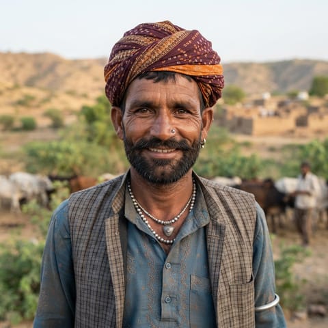 AI-generated illustration representing the Gujjar (Marwari) people
