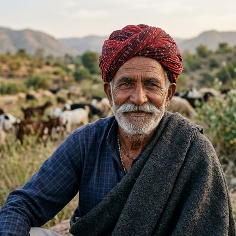 رسم توضيحي مُولَّد بالذكاء الاصطناعي يمثّل شعب Gadaria (Mewari)