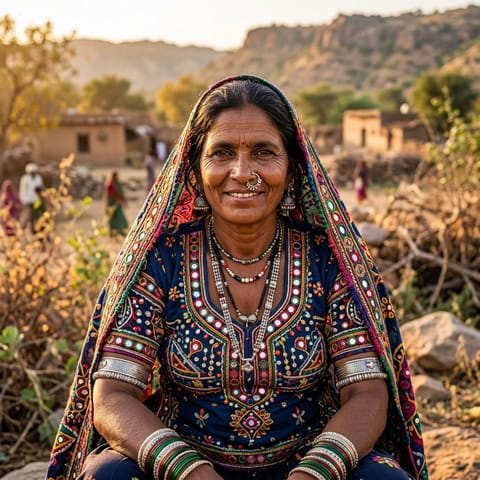 代表Banjara (Rajasthani)人的 AI 生成插图