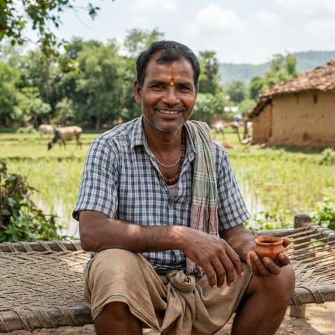 AI-generated illustration representing the Kisan (Sadri) people