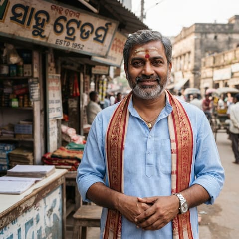 AI-generated illustration representing the Bania (Odia) people