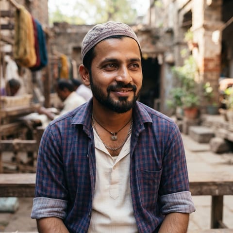 Illustration générée par IA représentant le peuple Ansari-Momin (Marathi)