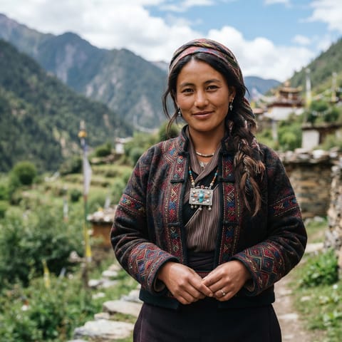 Ilustración generada por IA que representa al pueblo Southern Jiarong