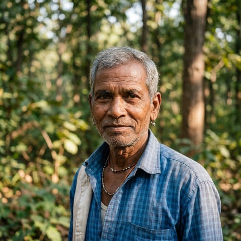 AI-generated illustration representing the Bharia Bhumia (Chhattisgarhi) people