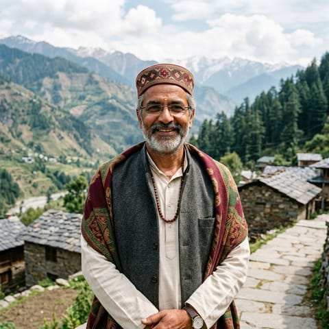 رسم توضيحي مُولَّد بالذكاء الاصطناعي يمثّل شعب Brahmin (Pahari)